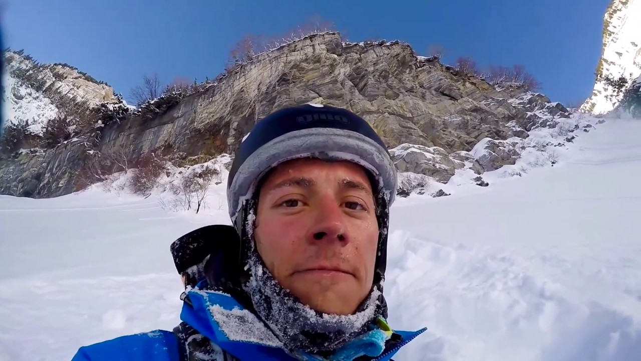 Skier Falls Off 150 Foot Cliff Video